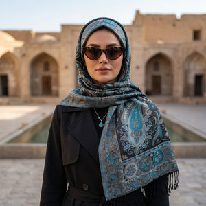 Metallic Finish Black Kani Scarf